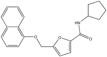 N-cyclopentyl-5-[(1-naphthyloxy)methyl]-2-furamide Struktur