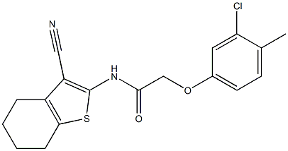 2-(3-chloro-4-methylphenoxy)-N-(3-cyano-4,5,6,7-tetrahydro-1-benzothien-2-yl)acetamide Struktur