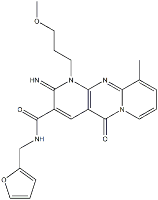 N-(2-furylmethyl)-2-imino-1-(3-methoxypropyl)-10-methyl-5-oxo-1,5-dihydro-2H-dipyrido[1,2-a:2,3-d]pyrimidine-3-carboxamide Struktur