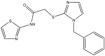 2-[(1-benzyl-1H-imidazol-2-yl)sulfanyl]-N-(1,3-thiazol-2-yl)acetamide Struktur