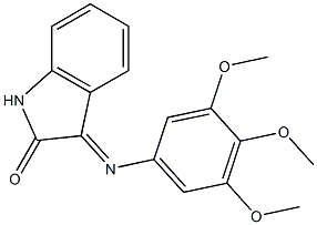 3-[(3,4,5-trimethoxyphenyl)imino]-1,3-dihydro-2H-indol-2-one Struktur