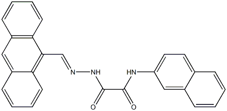 2-[2-(9-anthrylmethylene)hydrazino]-N-(2-naphthyl)-2-oxoacetamide Struktur