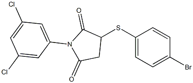 3-[(4-bromophenyl)sulfanyl]-1-(3,5-dichlorophenyl)-2,5-pyrrolidinedione Struktur