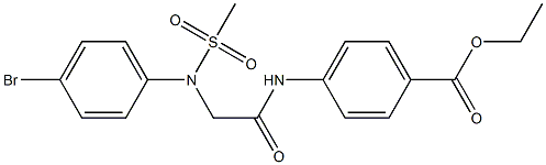 ethyl 4-({[4-bromo(methylsulfonyl)anilino]acetyl}amino)benzoate Struktur