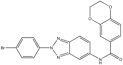 N-[2-(4-bromophenyl)-2H-1,2,3-benzotriazol-5-yl]-2,3-dihydro-1,4-benzodioxine-6-carboxamide Struktur