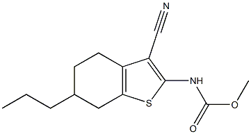 methyl 3-cyano-6-propyl-4,5,6,7-tetrahydro-1-benzothien-2-ylcarbamate Struktur