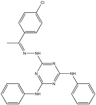 1-(4-chlorophenyl)ethanone (4,6-dianilino-1,3,5-triazin-2-yl)hydrazone Struktur