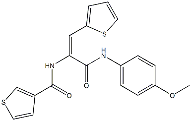 N-[1-[(4-methoxyanilino)carbonyl]-2-(2-thienyl)vinyl]-3-thiophenecarboxamide Struktur