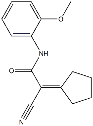 2-cyano-2-cyclopentylidene-N-(2-methoxyphenyl)acetamide Struktur