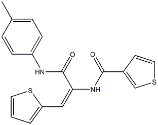 N-[2-(2-thienyl)-1-(4-toluidinocarbonyl)vinyl]-3-thiophenecarboxamide Struktur