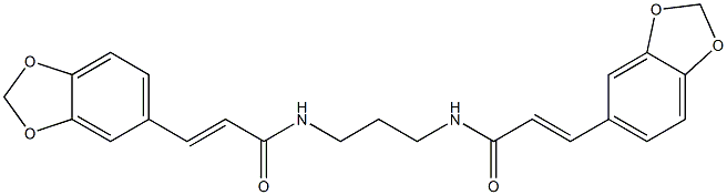 3-(1,3-benzodioxol-5-yl)-N-(3-{[3-(1,3-benzodioxol-5-yl)acryloyl]amino}propyl)acrylamide Struktur