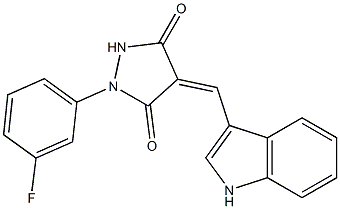 1-(3-fluorophenyl)-4-(1H-indol-3-ylmethylene)-3,5-pyrazolidinedione Struktur