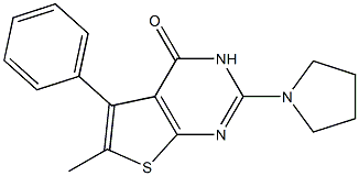 6-methyl-5-phenyl-2-(1-pyrrolidinyl)thieno[2,3-d]pyrimidin-4(3H)-one Struktur