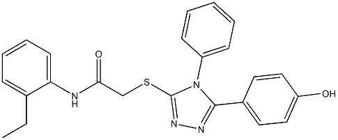 N-(2-ethylphenyl)-2-{[5-(4-hydroxyphenyl)-4-phenyl-4H-1,2,4-triazol-3-yl]sulfanyl}acetamide Struktur