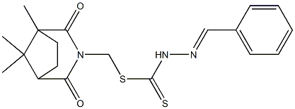 (1,8,8-trimethyl-2,4-dioxo-3-azabicyclo[3.2.1]oct-3-yl)methyl 2-benzylidenehydrazinecarbodithioate Struktur