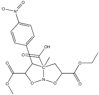 5-ethyl 2,3a-dimethyl 3-{4-nitrophenyl}tetrahydro-3aH-isoxazolo[2,3-b]isoxazole-2,3a,5-tricarboxylate Struktur