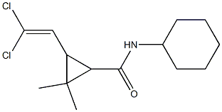 N-cyclohexyl-3-(2,2-dichlorovinyl)-2,2-dimethylcyclopropanecarboxamide Struktur