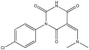 1-(4-chlorophenyl)-5-[(dimethylamino)methylene]-2,4,6(1H,3H,5H)-pyrimidinetrione Struktur