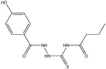 N-{[2-(4-hydroxybenzoyl)hydrazino]carbothioyl}butanamide Struktur