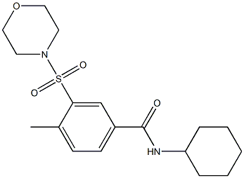 N-cyclohexyl-4-methyl-3-(4-morpholinylsulfonyl)benzamide Struktur