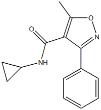 N-cyclopropyl-5-methyl-3-phenyl-4-isoxazolecarboxamide Struktur