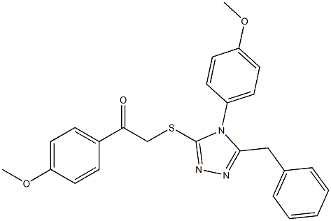 2-{[5-benzyl-4-(4-methoxyphenyl)-4H-1,2,4-triazol-3-yl]sulfanyl}-1-(4-methoxyphenyl)ethanone Struktur