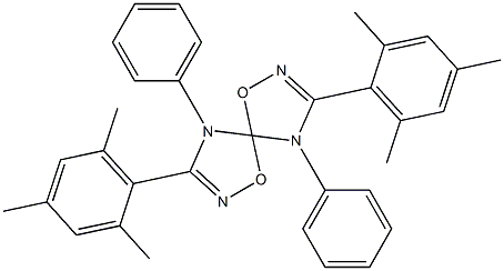 3,8-dimesityl-4,9-diphenyl-1,6-dioxa-2,4,7,9-tetraazaspiro[4.4]nona-2,7-diene Struktur