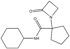 N-cyclohexyl-1-(2-oxo-1-azetidinyl)cyclopentanecarboxamide Struktur