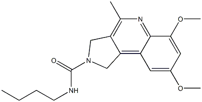 N-butyl-6,8-dimethoxy-4-methyl-1,3-dihydro-2H-pyrrolo[3,4-c]quinoline-2-carboxamide Struktur