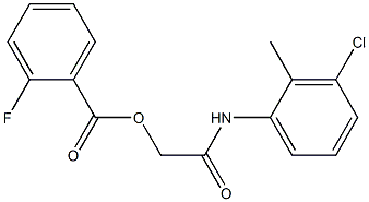 2-(3-chloro-2-methylanilino)-2-oxoethyl 2-fluorobenzoate Struktur