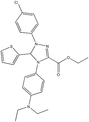 ethyl 1-(4-chlorophenyl)-4-[4-(diethylamino)phenyl]-5-(2-thienyl)-4,5-dihydro-1H-1,2,4-triazole-3-carboxylate Struktur