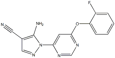 5-amino-1-[6-(2-fluorophenoxy)-4-pyrimidinyl]-1H-pyrazole-4-carbonitrile Struktur