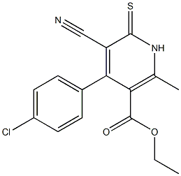 ethyl 4-(4-chlorophenyl)-5-cyano-2-methyl-6-thioxo-1,6-dihydro-3-pyridinecarboxylate Struktur