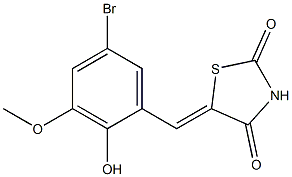 5-(5-bromo-2-hydroxy-3-methoxybenzylidene)-1,3-thiazolidine-2,4-dione Struktur