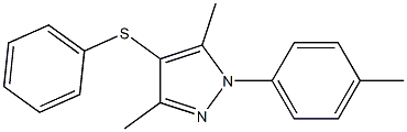 3,5-dimethyl-1-(4-methylphenyl)-4-(phenylsulfanyl)-1H-pyrazole Struktur