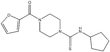 N-cyclopentyl-4-(2-furoyl)-1-piperazinecarbothioamide Struktur