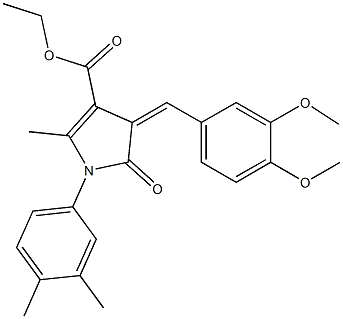 ethyl 4-(3,4-dimethoxybenzylidene)-1-(3,4-dimethylphenyl)-2-methyl-5-oxo-4,5-dihydro-1H-pyrrole-3-carboxylate Struktur