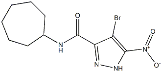 4-bromo-N-cycloheptyl-5-nitro-1H-pyrazole-3-carboxamide Struktur