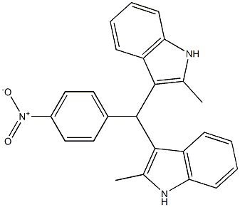 3-[{4-nitrophenyl}(2-methyl-1H-indol-3-yl)methyl]-2-methyl-1H-indole Struktur