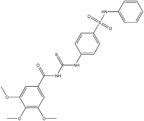 N-phenyl-4-({[(3,4,5-trimethoxybenzoyl)amino]carbothioyl}amino)benzenesulfonamide Struktur