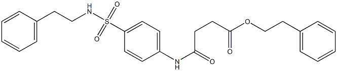 phenethyl 4-oxo-4-{4-[(phenethylamino)sulfonyl]anilino}butanoate Struktur