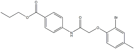 propyl 4-{[2-(2-bromo-4-methylphenoxy)acetyl]amino}benzoate Struktur