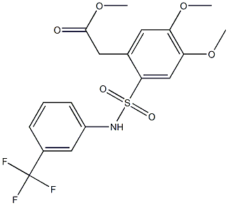 methyl 2-(4,5-dimethoxy-2-{[3-(trifluoromethyl)anilino]sulfonyl}phenyl)acetate Struktur