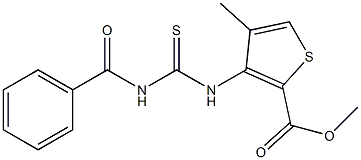 methyl 3-{[(benzoylamino)carbothioyl]amino}-4-methyl-2-thiophenecarboxylate Struktur