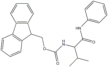 N-(Phenyl)-2-[[(9H-fluoren-9-yl)methoxycarbonyl]amino]-2-isopropylacetamide Struktur