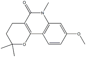 3,4-Dihydro-2,2,6-trimethyl-8-methoxy-2H-pyrano[3,2-c]quinolin-5(6H)-one Struktur