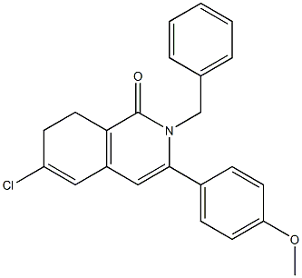 7,8-Dihydro-6-chloro-2-benzyl-3-(4-methoxyphenyl)isoquinolin-1(2H)-one Struktur