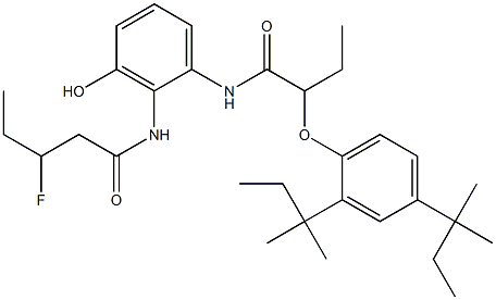 6-(3-Fluoropentanoylamino)-5-[2-(2,4-di-tert-amylphenoxy)butyrylamino]phenol Struktur