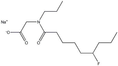 N-(6-Fluorononanoyl)-N-propylglycine sodium salt Struktur