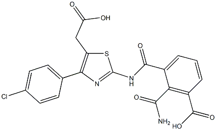 N-[5-(Carboxymethyl)-4-(4-chlorophenyl)-2-thiazolyl]phthalamidic acid Struktur